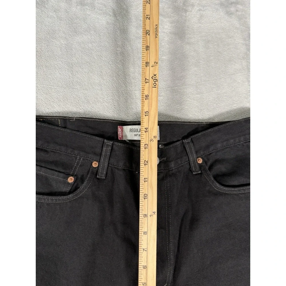 Levis 505 Jeans Mens 38x34 Black Denim Regular Fit Straight Leg Vintage